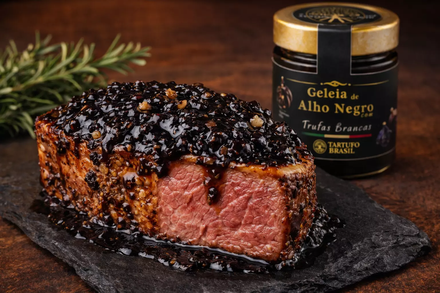 Kit Pastrami Defumado 1 kg e Geleia de Alho Negro com Trufas Brancas